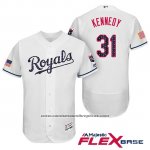 Camiseta Beisbol Hombre Kansas City Royals 2017 Estrellas y Rayas Ian Kennedy Blanco Flex Base Camiseta Beisbol Hombre Kansas City Royals 2017 Estrellas y Rayas Ian Kennedy Blanco Flex Base