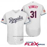 Camiseta Beisbol Hombre Kansas City Royals 2017 Estrellas y Rayas Ian Kennedy Blanco Flex Base