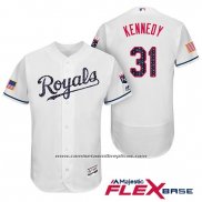 Camiseta Beisbol Hombre Kansas City Royals 2017 Estrellas y Rayas Ian Kennedy Blanco Flex Base