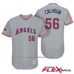 Camiseta Beisbol Hombre Los Angeles Angels 2017 Estrellas y Rayas Kole Calhoun Gris Flex Base Camiseta Beisbol Hombre Los Angeles Angels 2017 Estrellas y Rayas Kole Calhoun Gris Flex Base