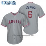 Camiseta Beisbol Hombre Los Angeles Angels 2017 Estrellas y Rayas Yunel Escobar Gris Cool Base