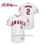 Camiseta Beisbol Hombre Los Angeles Angels Andrelton Simmons 150th Aniversario Patch Flex Base Blanco