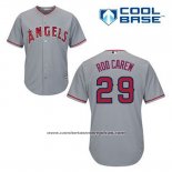 Camiseta Beisbol Hombre Los Angeles Angels Rod Carew 29 Gris Cool Base