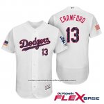 Camiseta Beisbol Hombre Los Angeles Dodgers 2017 Estrellas y Rayas Carl Crawford Blanco Flex Base Camiseta Beisbol Hombre Los Angeles Dodgers 2017 Estrellas y Rayas Carl Crawford Blanco Flex Base