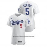 Camiseta Beisbol Hombre Los Angeles Dodgers Corey Seager Autentico Blanco