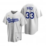 Camiseta Beisbol Hombre Los Angeles Dodgers David Price Cooperstown Collection Primera Blanco