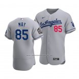 Camiseta Beisbol Hombre Los Angeles Dodgers Dustin May 2020 Autentico Road Gris