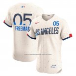 Camiseta Beisbol Hombre Los Angeles Dodgers Freddie Freeman City Connect Elite Crema