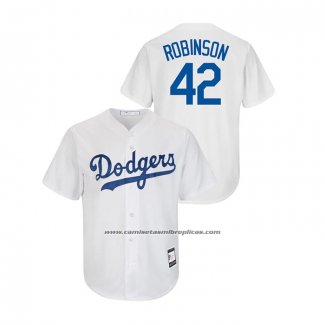 Camiseta Beisbol Hombre Los Angeles Dodgers Jackie Robinson Cooperstown Collection Replica Primera Blanco