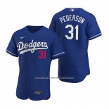 Camiseta Beisbol Hombre Los Angeles Dodgers Joc Pederson Autentico 2020 Alterno Azul