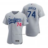 Camiseta Beisbol Hombre Los Angeles Dodgers Kenley Jansen Autentico 2020 Alterno Gris