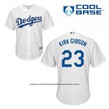 Camiseta Beisbol Hombre Los Angeles Dodgers Kirk Gibson 23 Blanco Primera Cool Base