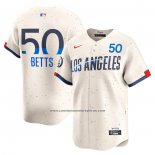 Camiseta Beisbol Hombre Los Angeles Dodgers Mookie Betts 2024 City Connect Limited Crema