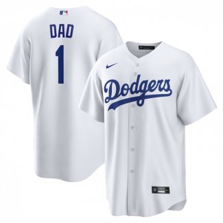 Camiseta Beisbol Hombre Los Angeles Dodgers NO 1 Dad Primera Replica Blanco