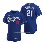 Camiseta Beisbol Hombre Los Angeles Dodgers Walker Buehler Autentico 2020 Alterno Azul