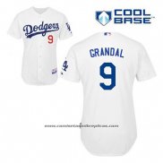 Camiseta Beisbol Hombre Los Angeles Dodgers Yasmani Grandal 9 Blanco Primera Cool Base