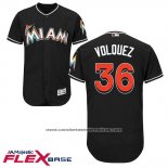 Camiseta Beisbol Hombre Miami Marlins Edinson Volquez Negro Alterno Flex Base