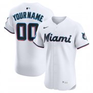 Camiseta Beisbol Hombre Miami Marlins Elite Personalizada Blanco