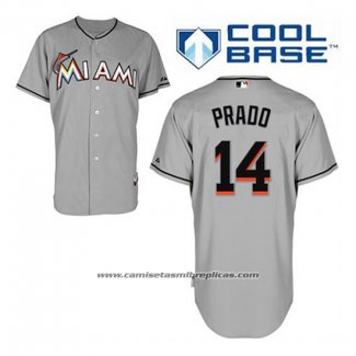 Camiseta Beisbol Hombre Miami Marlins Martin Prado 14 Gris Cool Base