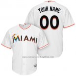 Camiseta Beisbol Hombre Miami Marlins Personalizada Blanco