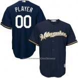 Camiseta Beisbol Hombre Milwaukee Brewers Personalizada Azul