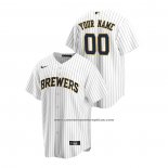 Camiseta Beisbol Hombre Milwaukee Brewers Personalizada Replica Alterno Blanco
