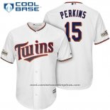 Camiseta Beisbol Hombre Minnesota Twins 2017 Postemporada Glen Perkins Blanco Cool Base