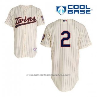 Camiseta Beisbol Hombre Minnesota Twins Brian Dozier 2 Crema Alterno Cool Base