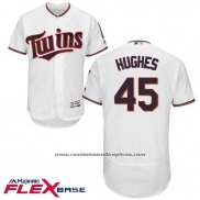 Camiseta Beisbol Hombre Minnesota Twins Phil Hughes Blanco Autentico Collection Flex Base Custom