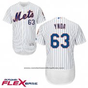 Camiseta Beisbol Hombre New York Mets 63 Gabriel Ynoa Blanco Flex Base