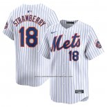 Camiseta Beisbol Hombre New York Mets Darryl Strawberry Primera Limited Blanco