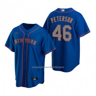Camiseta Beisbol Hombre New York Mets David Peterson Replica Alterno Azul