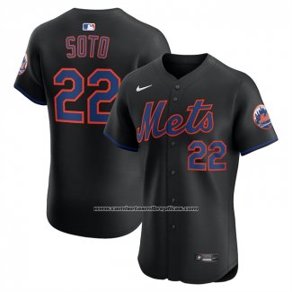 Camiseta Beisbol Hombre New York Mets Juan Soto Alterno Elite Negro