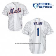 Camiseta Beisbol Hombre New York Mets Mookie Wilson 1 Blanco Primera Cool Base