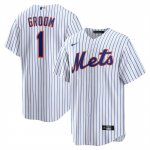 Camiseta Beisbol Hombre New York Mets NO 1 Groom Primera Replica Blanco