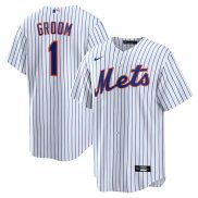 Camiseta Beisbol Hombre New York Mets NO 1 Groom Primera Replica Blanco