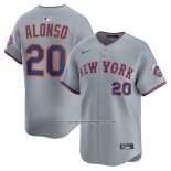 Camiseta Beisbol Hombre New York Mets Pete Alonso Segunda Limited Gris1