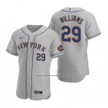 Camiseta Beisbol Hombre New York Mets Trevor Williams Autentico Road Gris