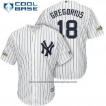 Camiseta Beisbol Hombre New York Yankees 2017 Postemporada Didi Gregorius Blanco Cool Base