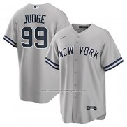 Camiseta Beisbol Hombre New York Yankees Aaron Judge Big Tall Road Replica Gris