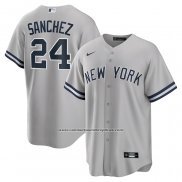 Camiseta Beisbol Hombre New York Yankees Gary Sanchez Road Replica Gris