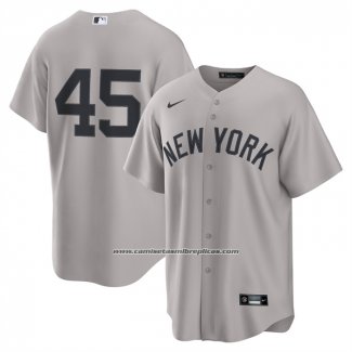 Camiseta Beisbol Hombre New York Yankees Gerrit Cole Segunda Replica Gris