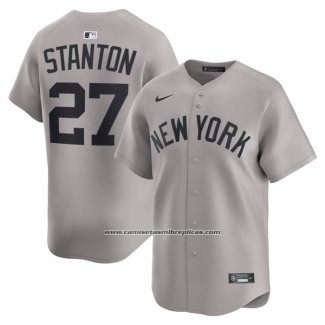 Camiseta Beisbol Hombre New York Yankees Giancarlo Stanton Segunda Limited Gris