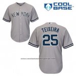 Camiseta Beisbol Hombre New York Yankees Mark Teixeira 25 Gris Cool Base
