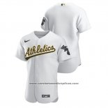 Camiseta Beisbol Hombre Oakland Athletics Autentico Blanco