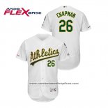 Camiseta Beisbol Hombre Oakland Athletics Matt Chapman 150th Aniversario Patch Autentico Flex Base Blanco