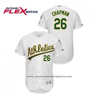 Camiseta Beisbol Hombre Oakland Athletics Matt Chapman 150th Aniversario Patch Autentico Flex Base Blanco