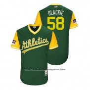 Camiseta Beisbol Hombre Oakland Athletics Paul Blackburn 2018 LLWS Players Weekend Blackie Green