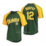 Camiseta Beisbol Hombre Oakland Athletics Sean Murphy Replica Button Down Raglan Verde