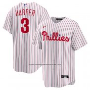 Camiseta Beisbol Hombre Philadelphia Phillies Bryce Harper Primera Replica Blanco Rojo